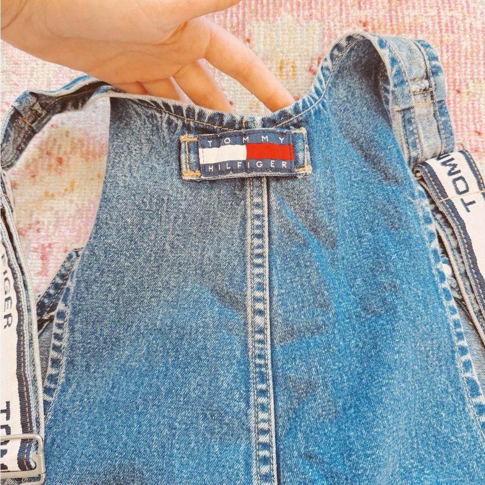 Tommy Hilfiger, Men’s Vintage Denim Overalls with Logo Patch - Picture 3 of 6